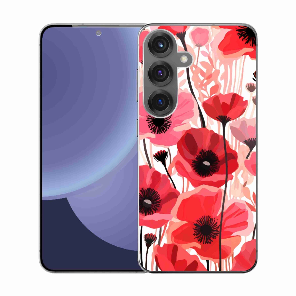 Gél védőhuzat mmCase Samsung Galaxy S25 készülékhez - mákos 1