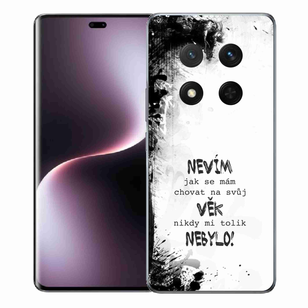 Gél borító mmCase a Honor Magic 7 Lite 5G készülékhez - vicces szöveg 14 fehér háttér