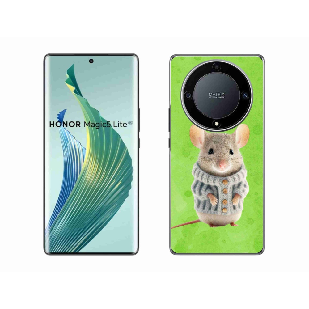 Gél borítás mmCase a Honor Magic 5 Lite 5G számára - egér pulóverben