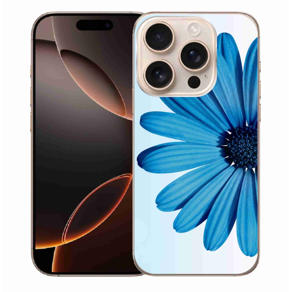 Gél tok mmCase iPhone 16 Pro Max készülékhez - kék százszorszép