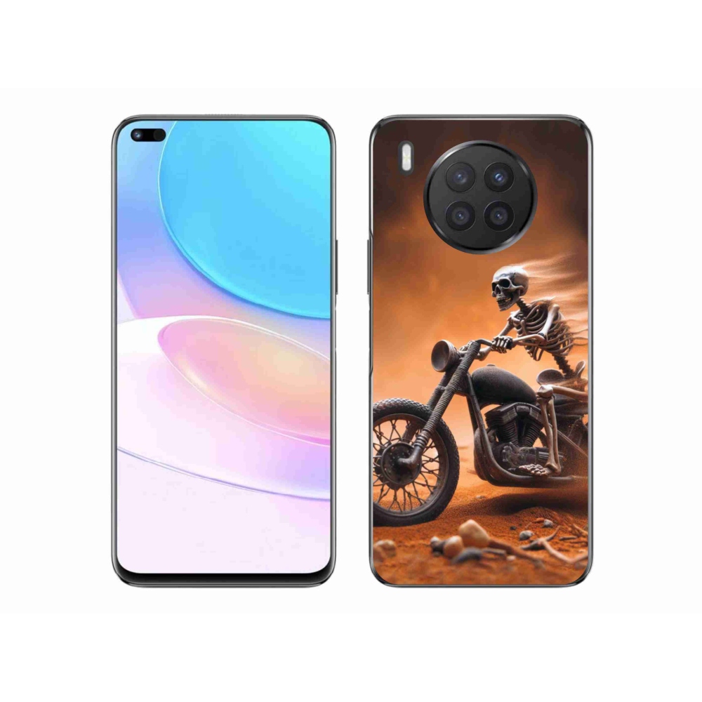 Gél borítás mmCase a Honor 50 Lite-hoz - csontváz egy motorkerékpáron