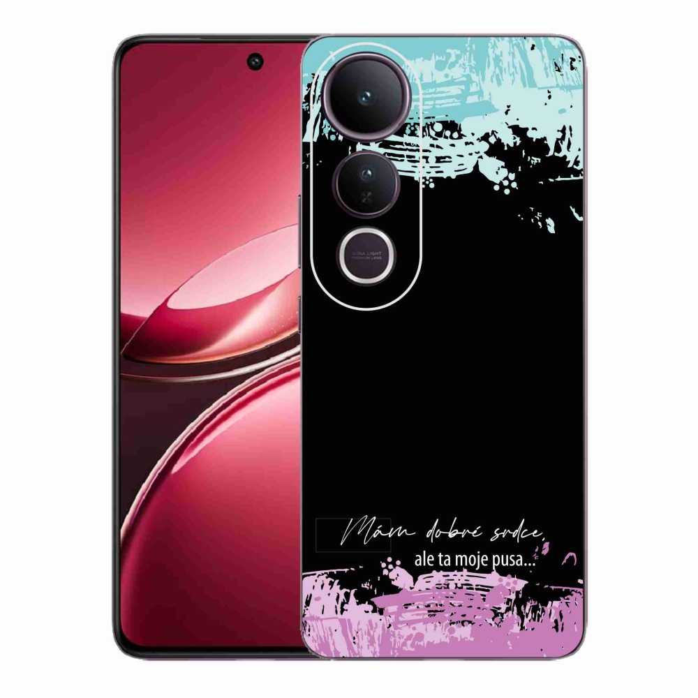 Gél borító mmCase a Vivo V50 Lite 4G/5G készülékhez - vicces szöveg 3 fekete háttérrel