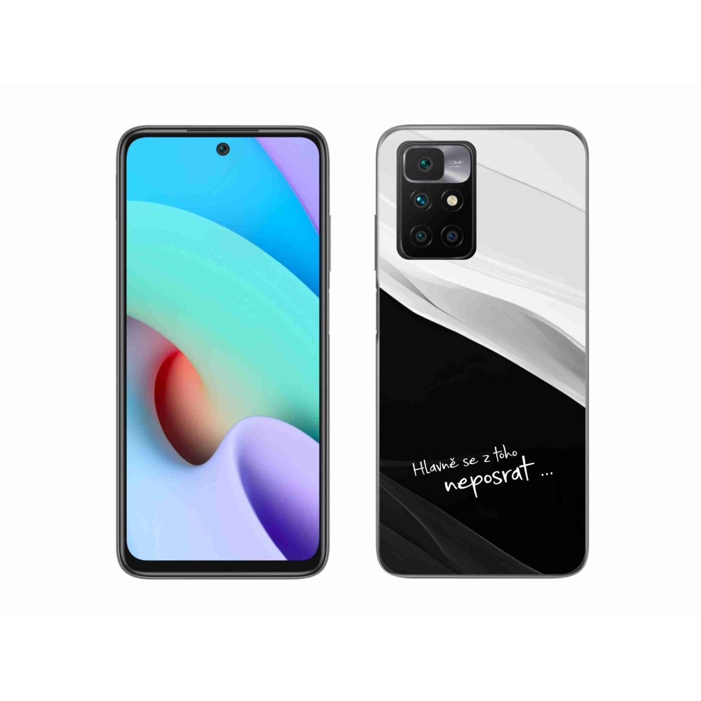Gél borító mmCase a Xiaomi Redmi 10/Redmi 10 (2022) - vicces szöveg 13 fekete-fehér háttérrel