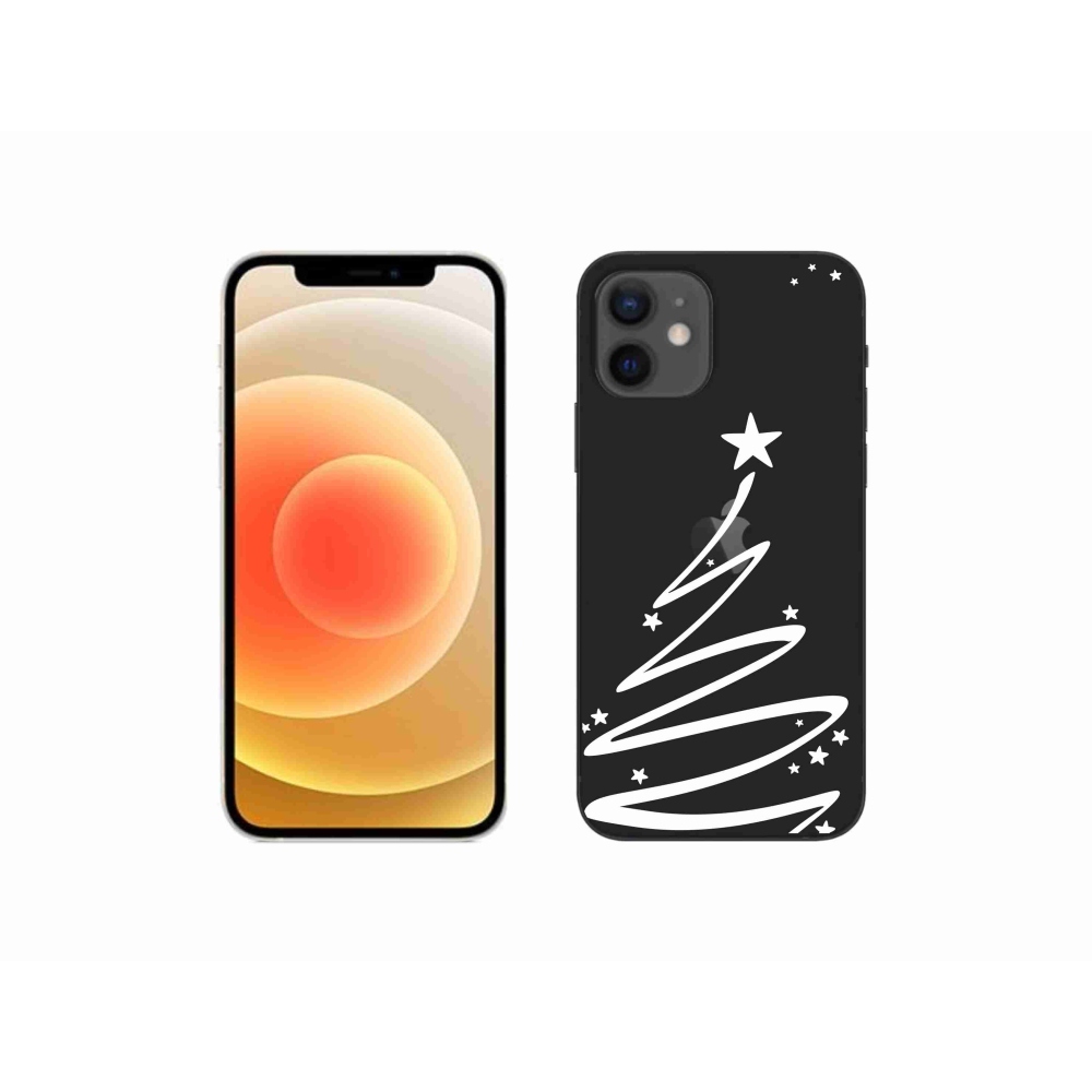 Gél borítás mmCase iPhone 12 mini készülékhez - fehér fa átlátszó háttéren