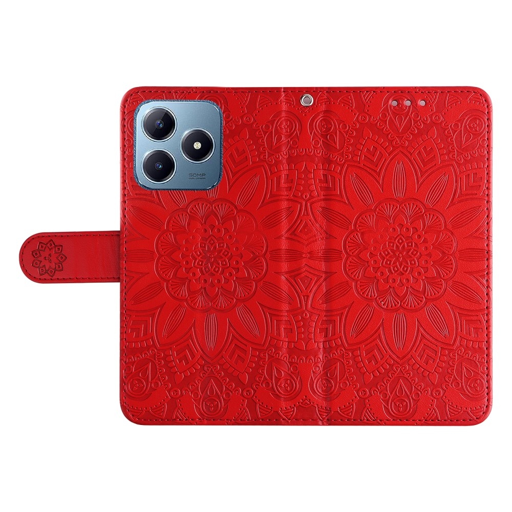 Napraforgó könyvtáska Realme Note 60-hoz - piros