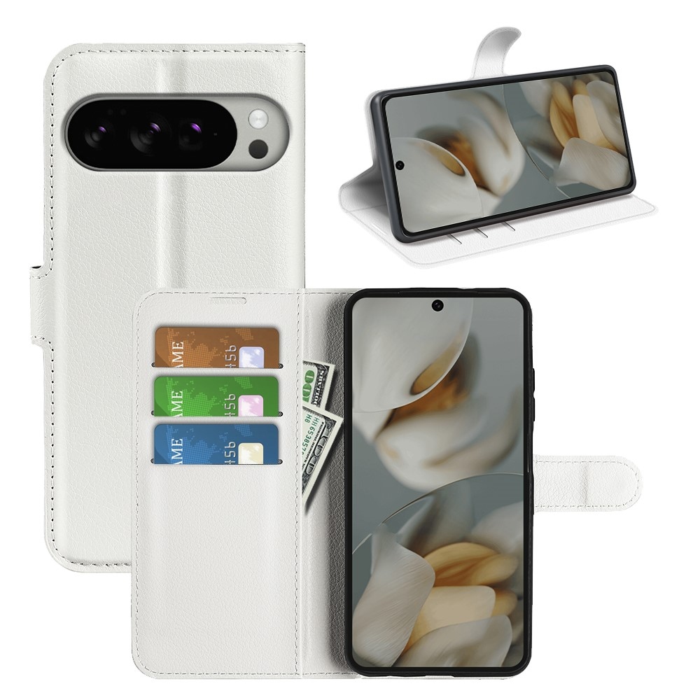 Litchi könyv tok Google Pixel 10 Pro XL-hez - fehér