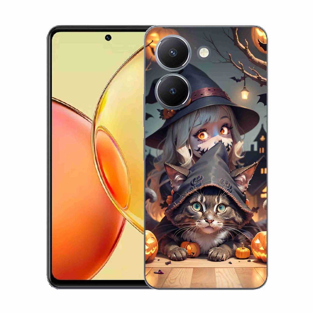 Zselés borítás mmCase a Vivo Y36-hoz - boszorkány macskával