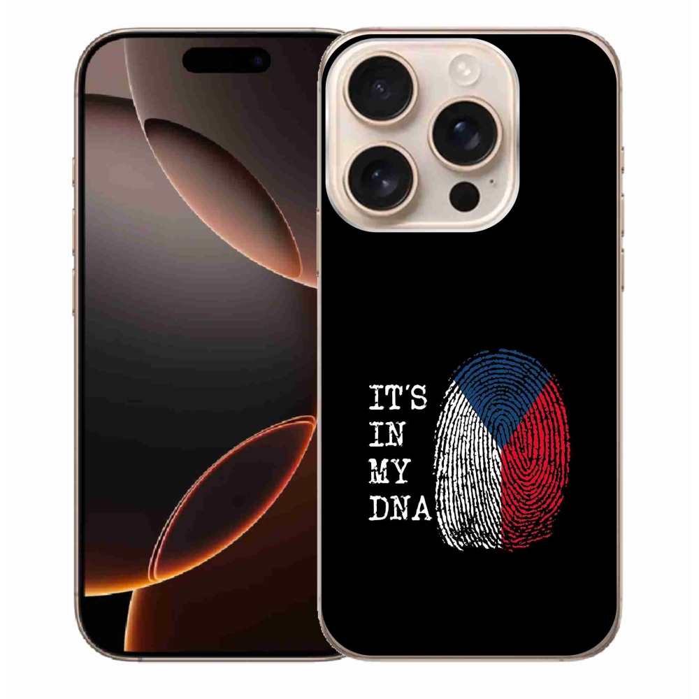 Zselés borítás mmCase iPhone 16 Pro Max készülékhez - zászlós ujjlenyomat fekete háttérrel