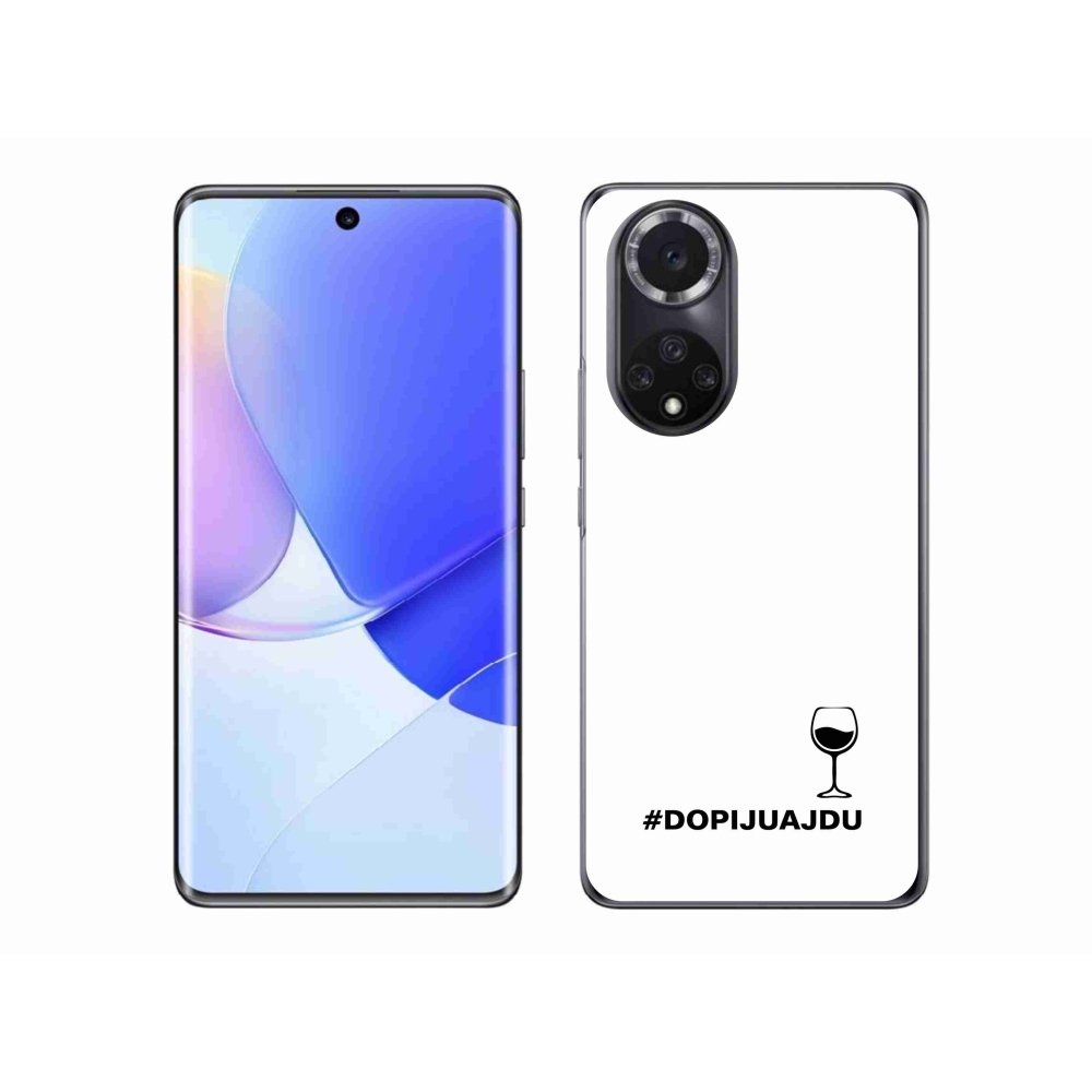 Zselés borító mmCase a Honor 50 készülékhez - bor motívum fehér háttérrel