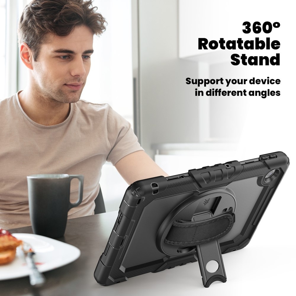 Strap Tartós borító kéztartóval és vállpánttal Lenovo Tab 10.1 (2025) - Fekete