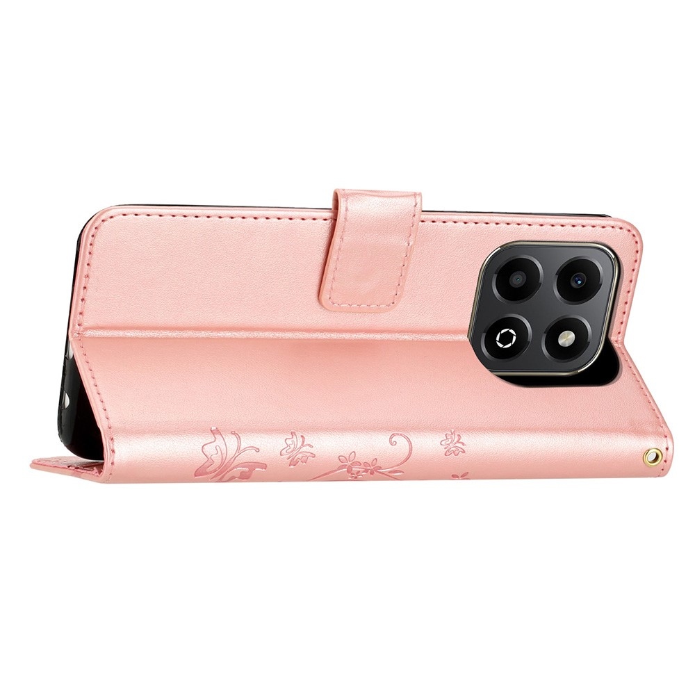 Virágok könyvtáska a Honor 200 Smart 5G-hez - rózsaarany