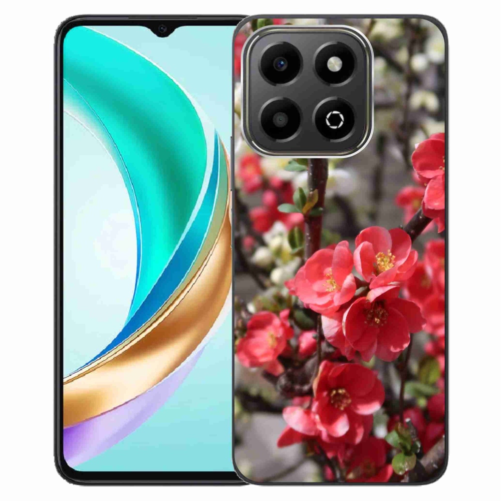 Zselés borító mmCase a Honor X6b készülékhez - piros virágok