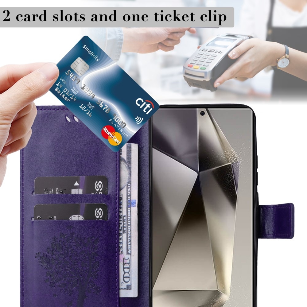 Fák könyve tok Samsung Galaxy S25 Ultra - sötétlila