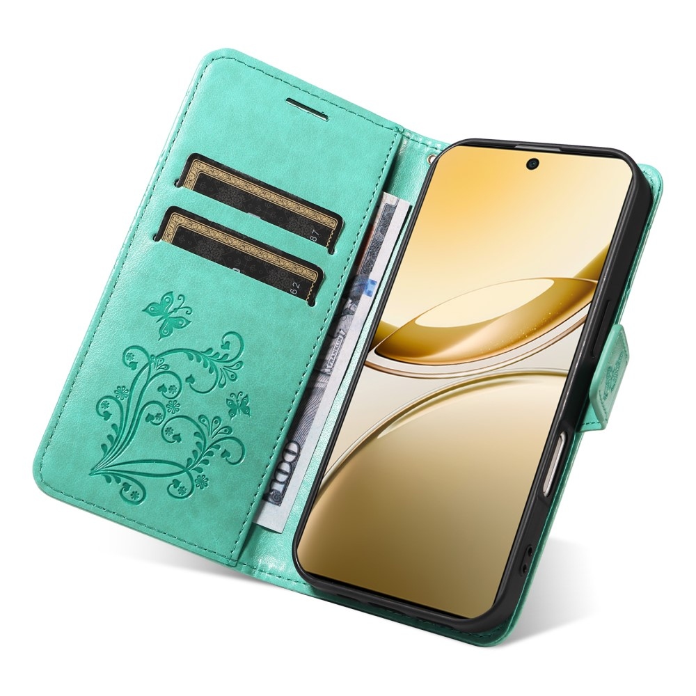 Nagy pillangó könyv tok a Vivo V50 5G-hez - teal színű