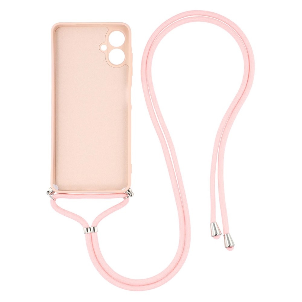 Bélelt zselés tok húzózsinórral Samsung Galaxy A07 4G - rózsaszínű
