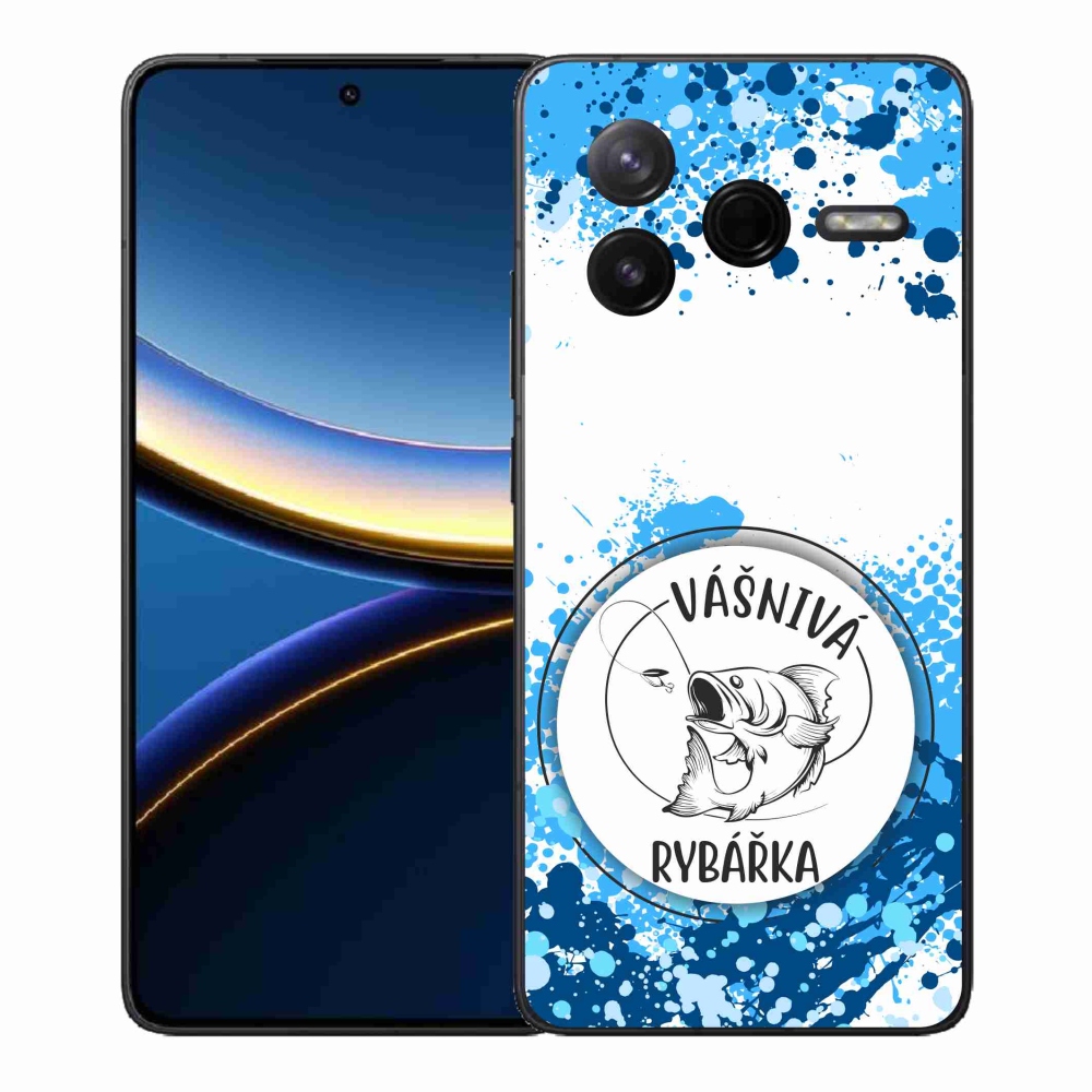 Gél borító mmCase a Xiaomi Poco F7 Pro számára - szenvedélyes halász fehér háttérrel