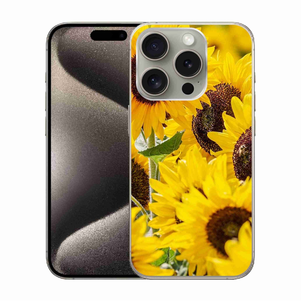 Zselés borítás mmCase iPhone 15 Pro készülékhez - Napraforgó