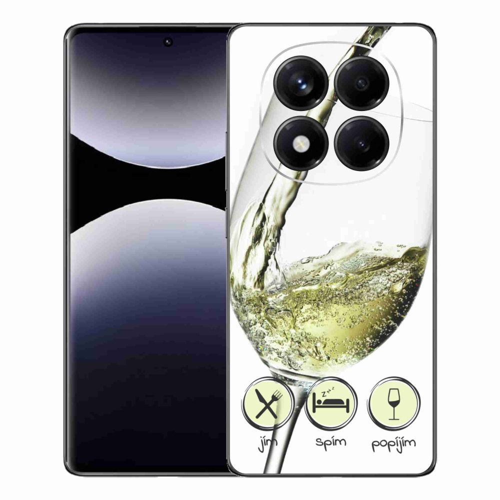 Gél borítás mmCase a Xiaomi Redmi Note 14 Pro készülékhez - borospohár fehér