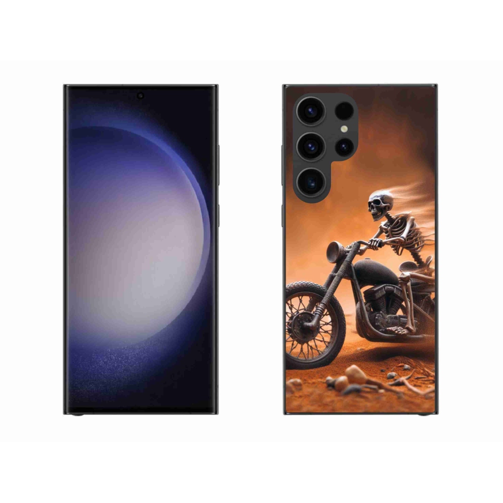Zselés borítás mmCase Samsung Galaxy S23 Ultra 5G - csontváz egy motorkerékpáron
