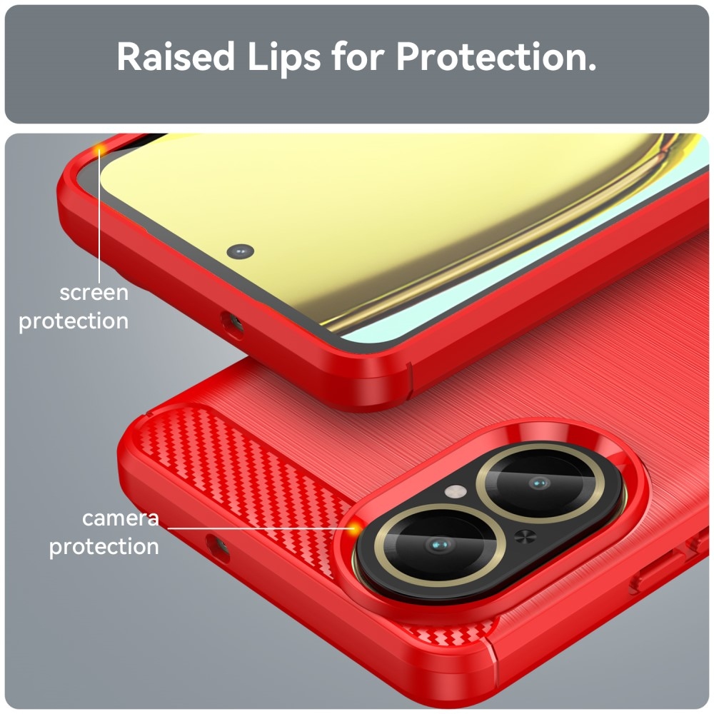 Szénálló zselés tok mobil Realme C67 mobilhoz - piros