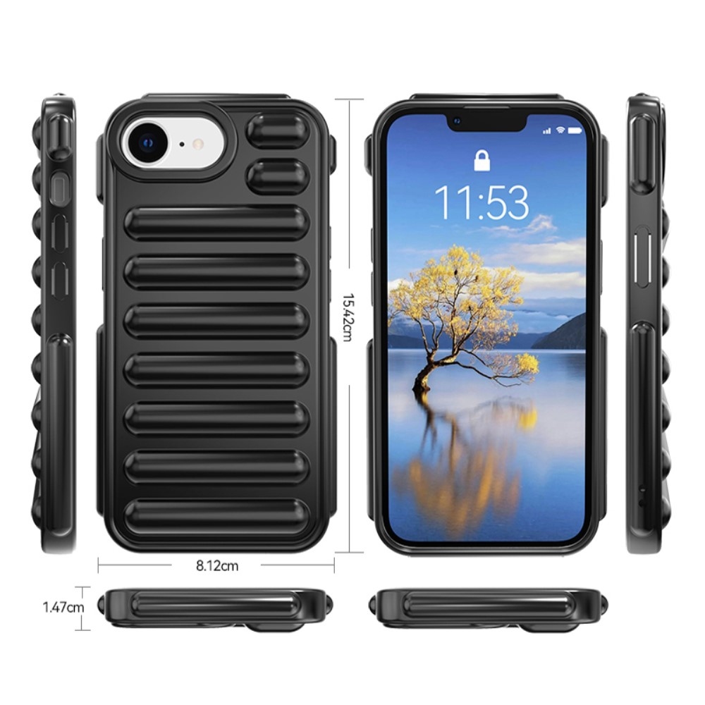 Kapszula tartós zselés tok iPhone 16e készülékhez - fekete