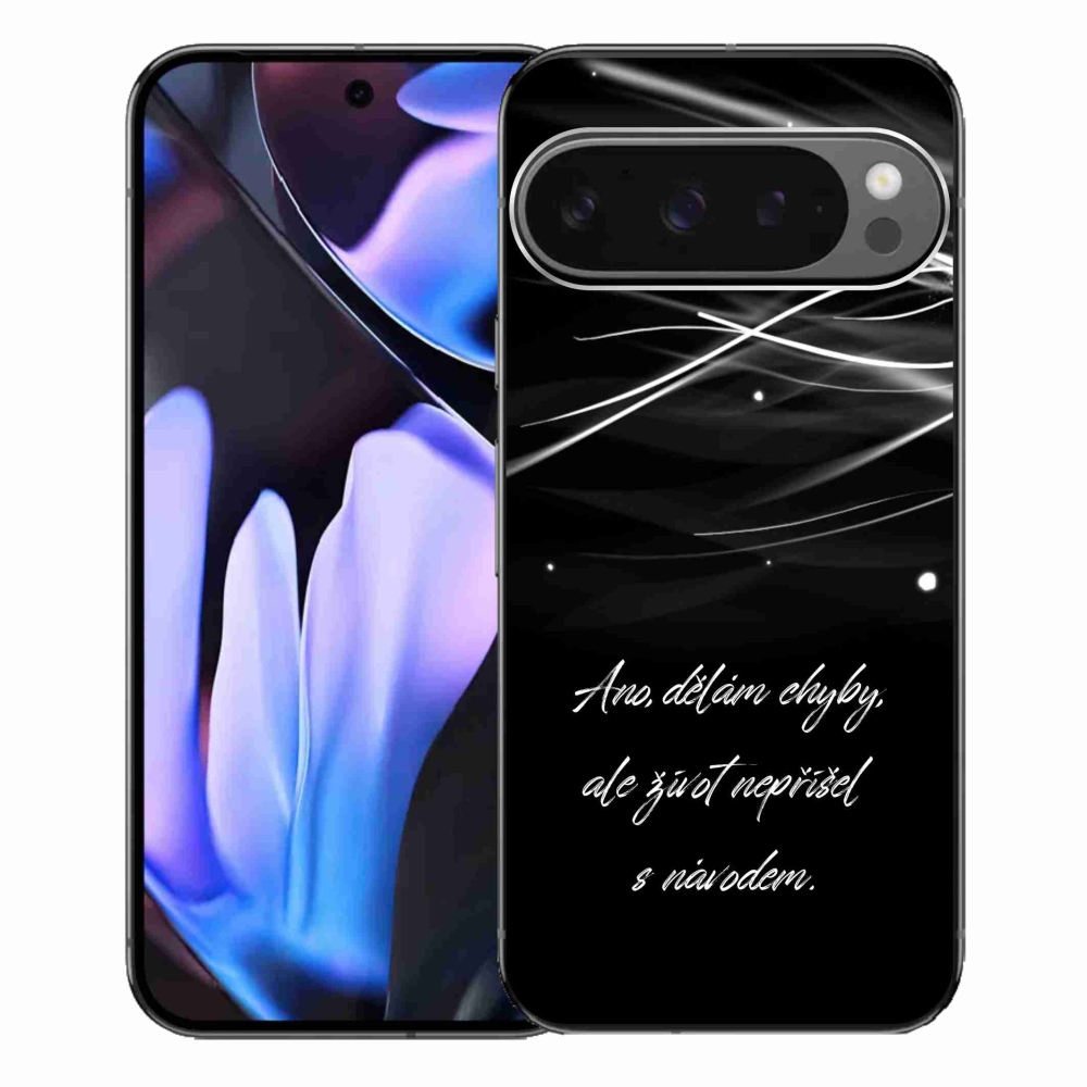 Zselés borítás mmCase a Google Pixel 9 Pro XL számára - idézem fekete háttérrel