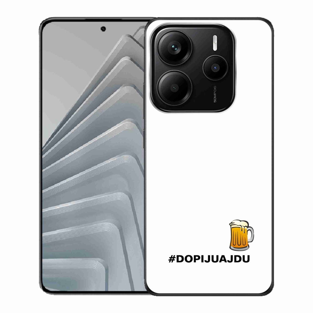 Gél borító mmCase a Xiaomi Redmi Note 14 5G - sör motívum 1 fehér háttérrel