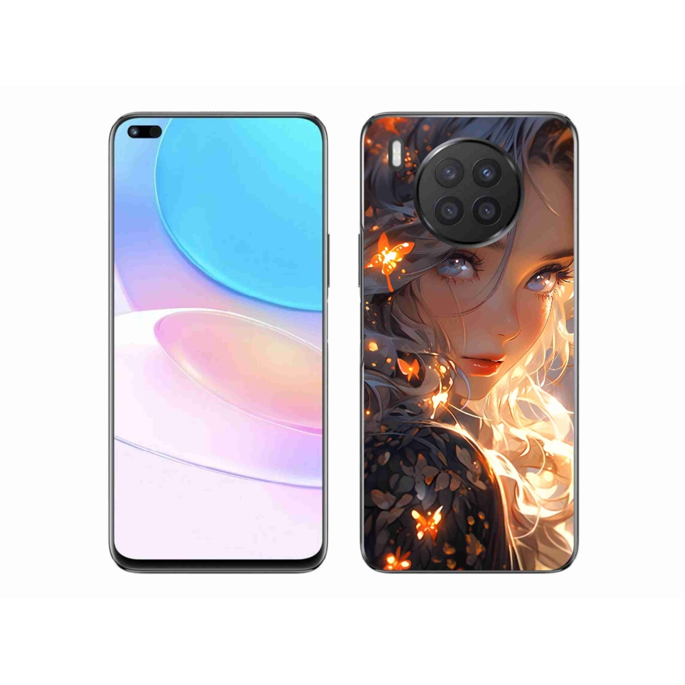 Gél borítás mmCase a Huawei Nova 8i - lány és pillangók