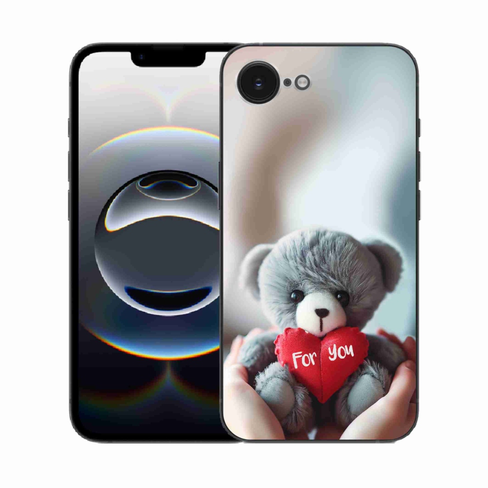 Gél borítás mmCase iPhone 16e készülékhez - mackó a szerelmesek számára