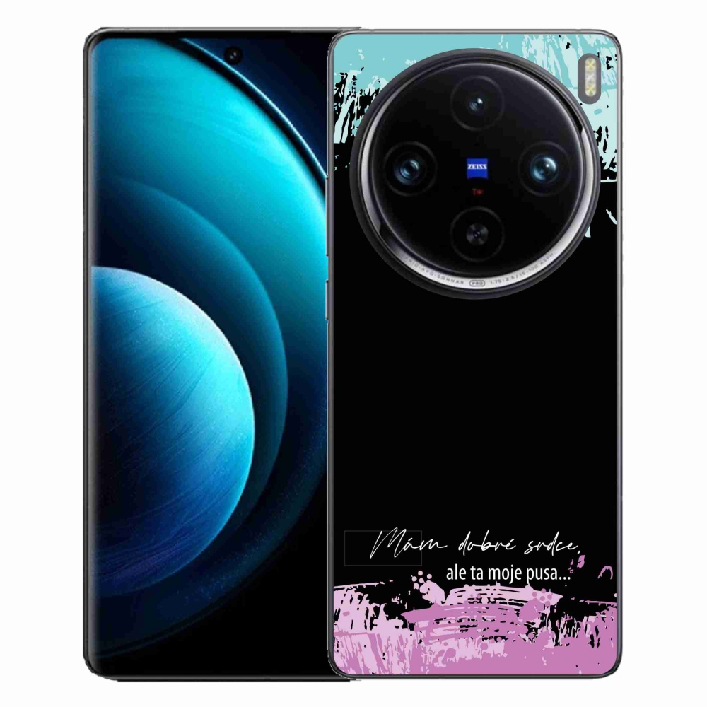 Zselés borító mmCase a Vivo X100 Pro 5G készülékhez - vicces szöveg 3 fekete háttérrel