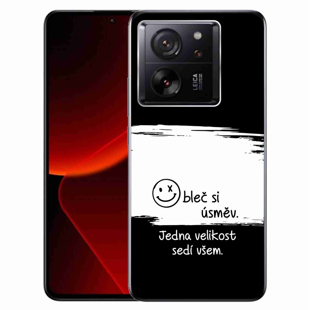 Gél borítás mmCase a Xiaomi 13T/13T Pro számára - vicces szöveg 8 fekete és fehér háttérrel