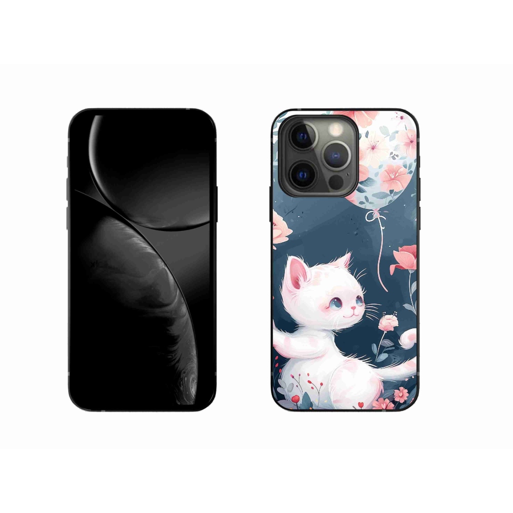 Gél borítás mmCase iPhone 13 Pro készülékhez - cica lufival