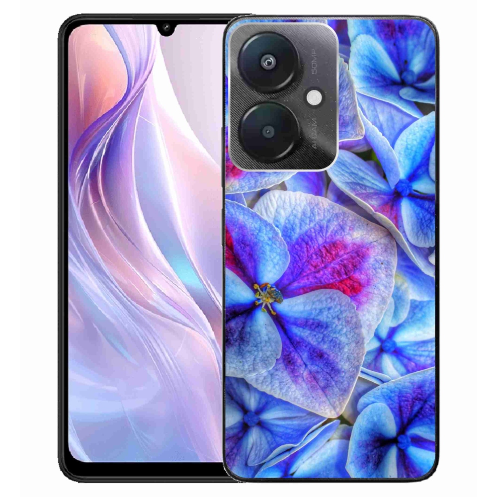 Gél borító mmCase a Xiaomi Redmi 13C 5G-hez - kék virágok 1