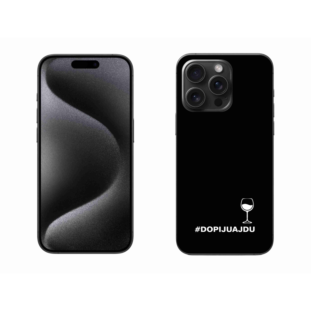 Gél borítás mmCase iPhone 15 Pro Max készülékhez - bor motívum fekete háttér