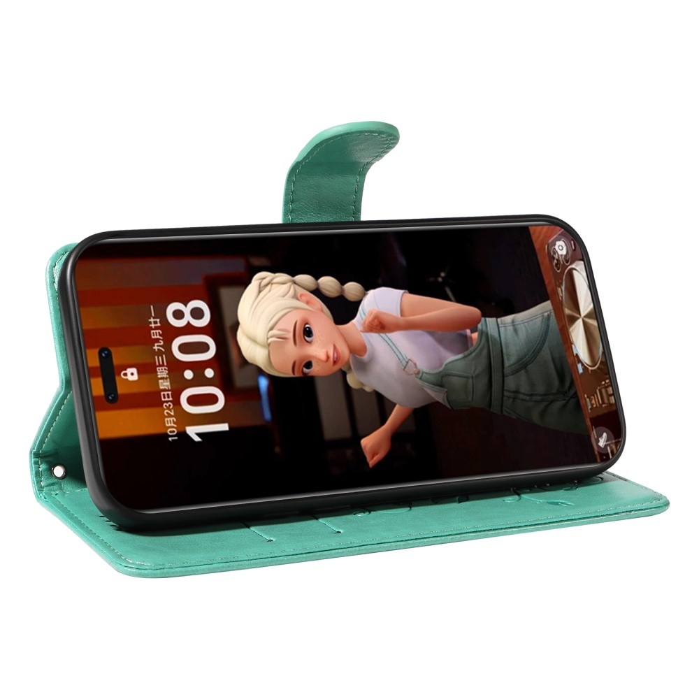 Virágos könyv tok a Honor Magic 7 Pro 5G készülékhez - teal színű