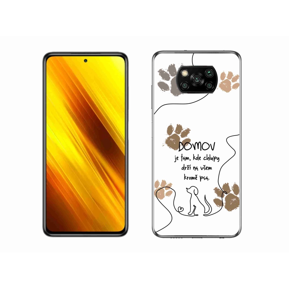 Gél borító mmCase a Xiaomi Poco X3-hoz - kutya motívum fehér háttérrel