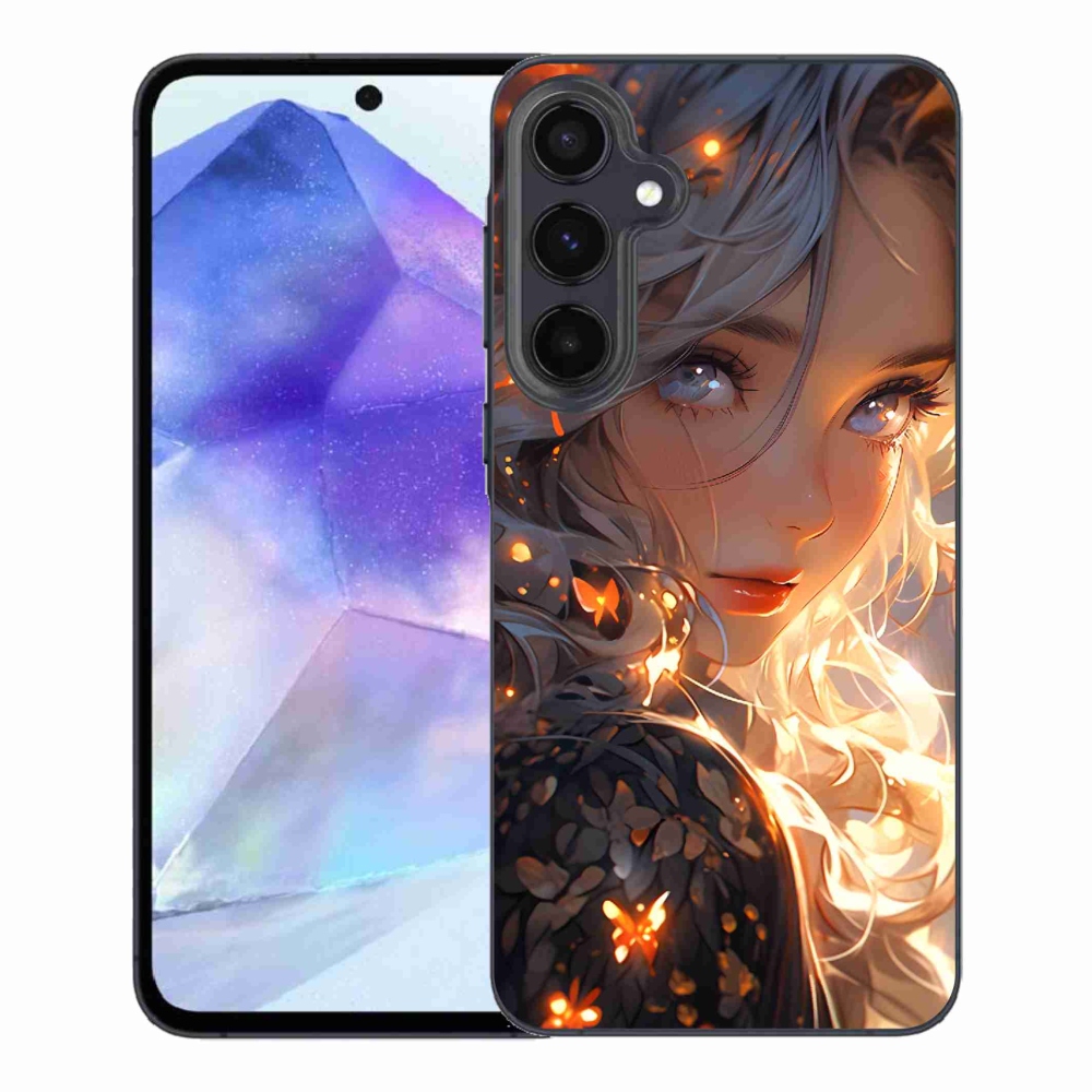 Gél borítás mmCase Samsung Galaxy A55 5G - lány és pillangók