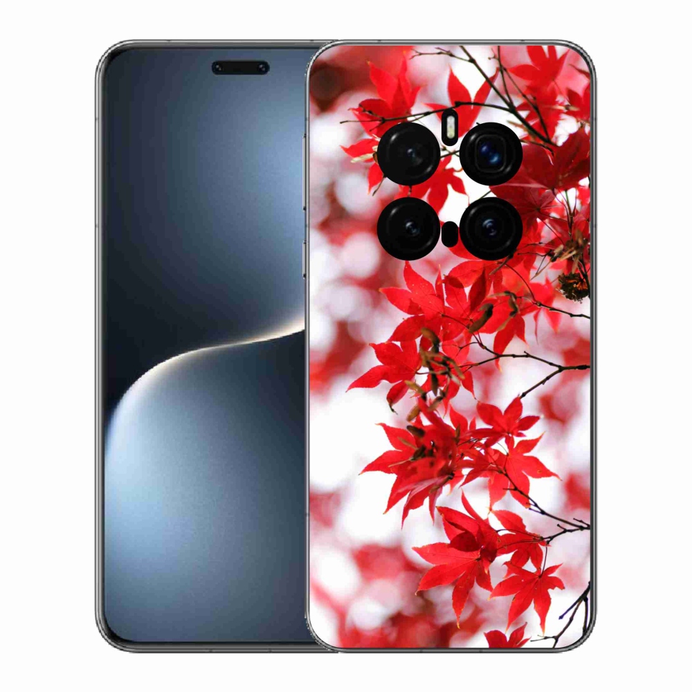 Zselés borítás mmCase a Honor Magic 7 Pro 5G készülékhez - piros levelek