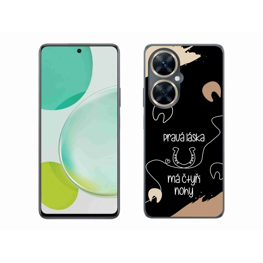 Gél borító mmCase a Huawei Nova 11i készülékhez - ló motívum fekete háttérrel