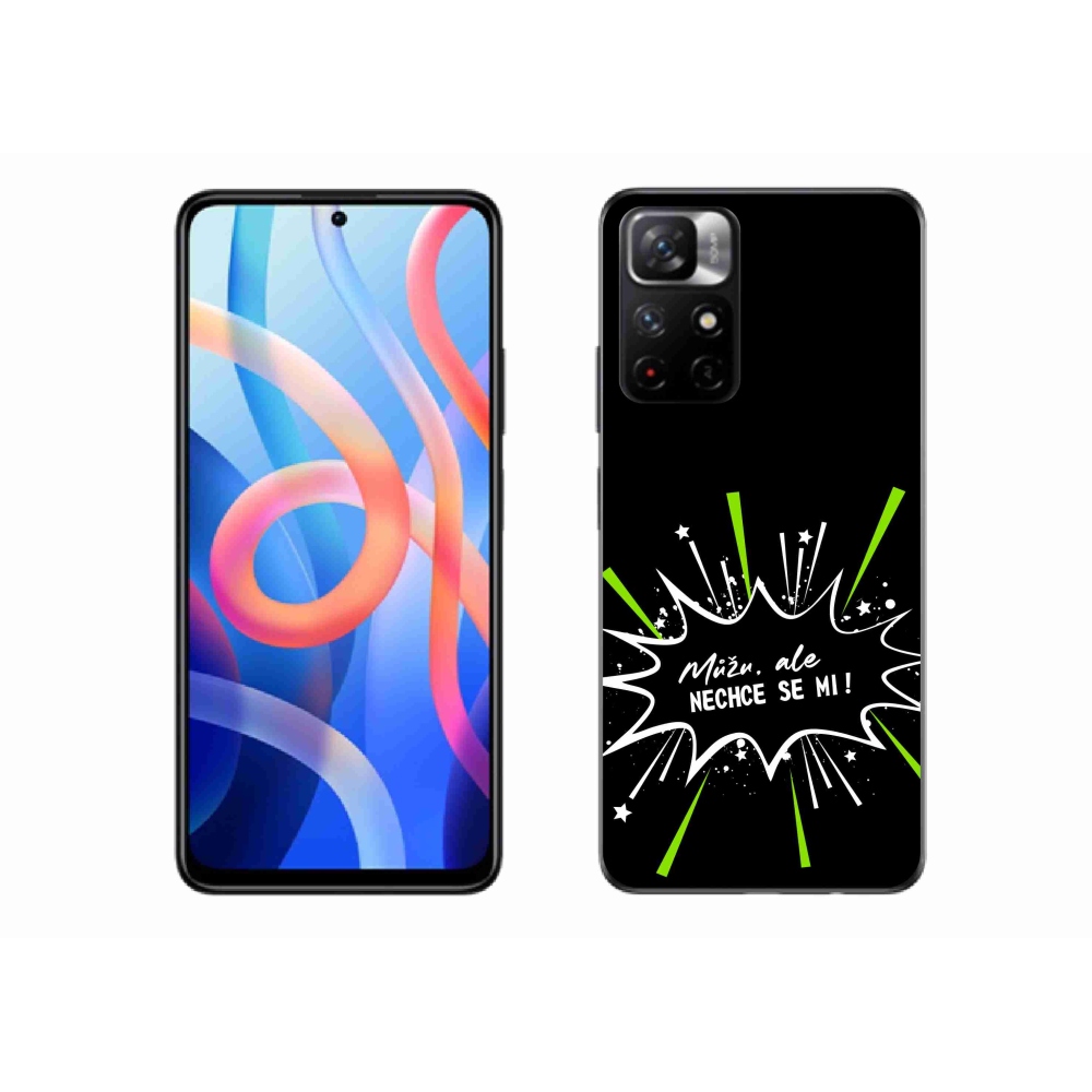 Gél borító mmCase a Xiaomi Redmi Note 11S 5G számára - vicces szöveg 11 fekete háttérrel