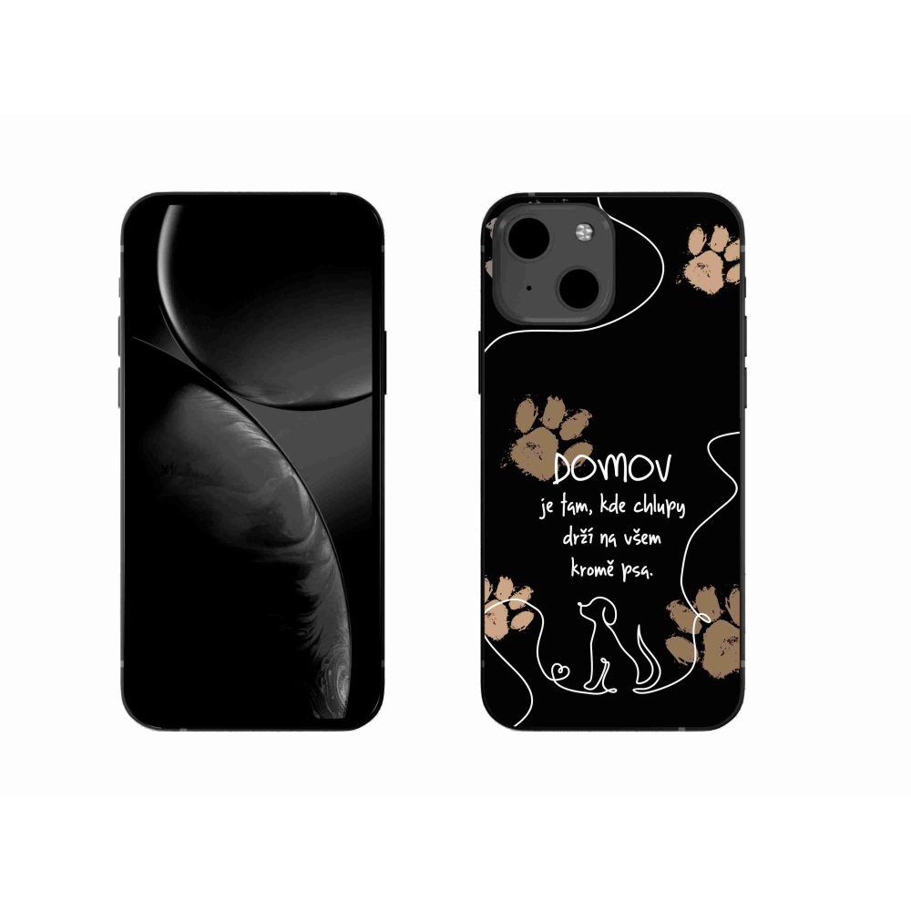 Gél borítás mmCase iPhone 13 6.1 készülékhez - kutya motívum fekete háttérrel