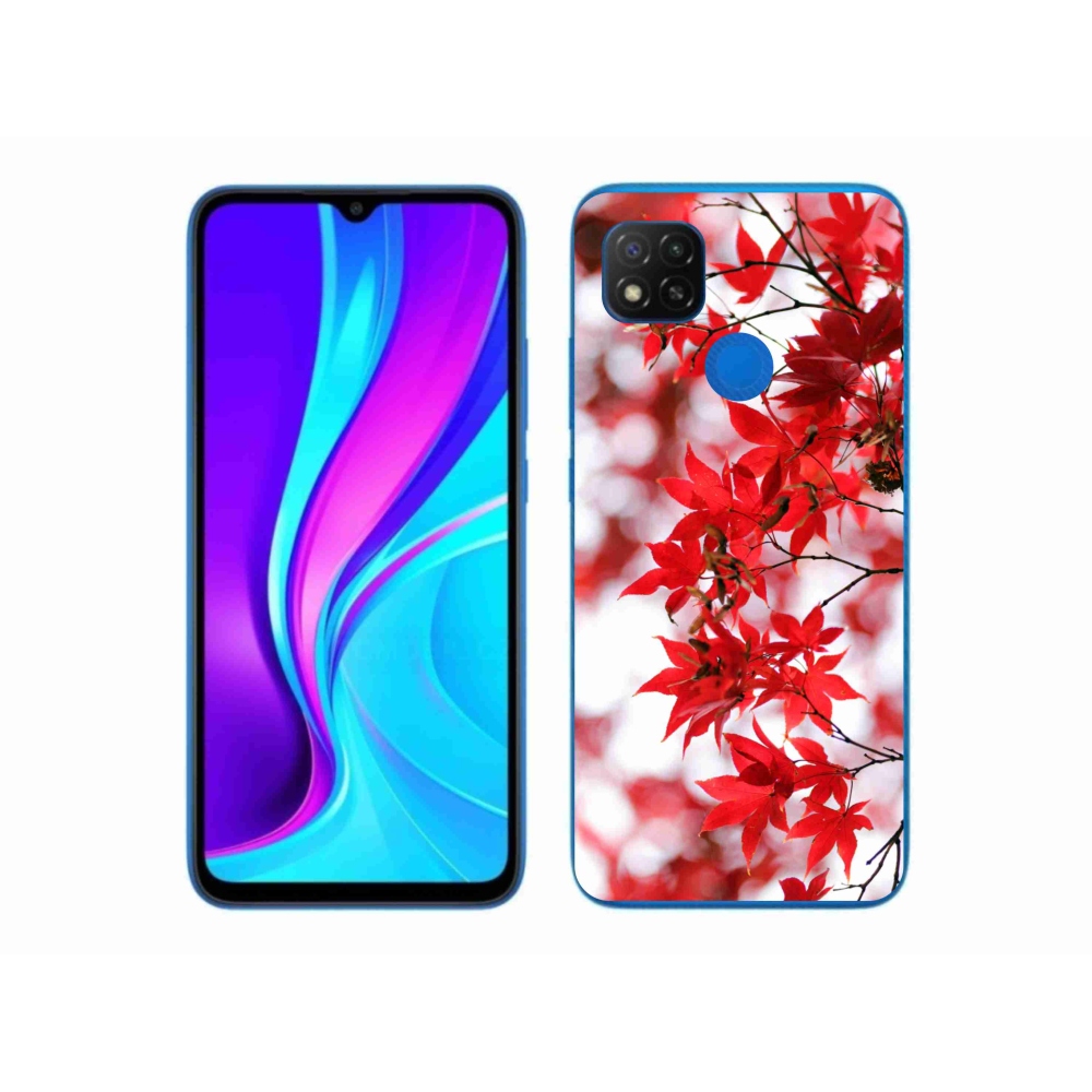 Gél borítás mmCase a Xiaomi Redmi 9C-hez - piros levelek
