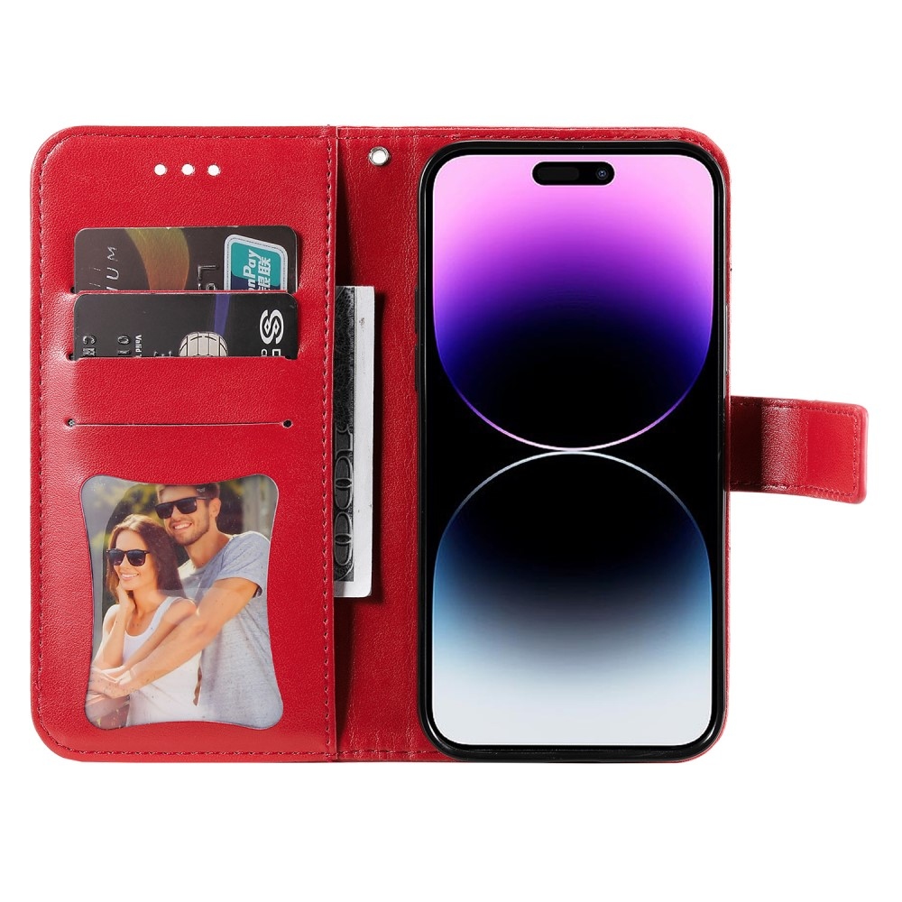 Mandala könyv tok iPhone 15 Pro készülékhez - piros