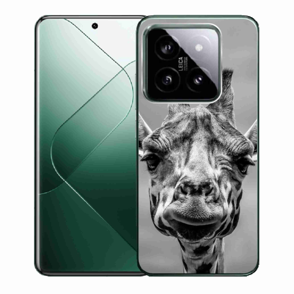 Gél borítás mmCase a Xiaomi 14-hez - fekete-fehér zsiráf