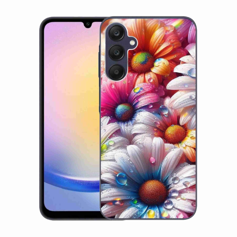 Zselés borítás mmCase Samsung Galaxy A25 5G - színes margarétákhoz