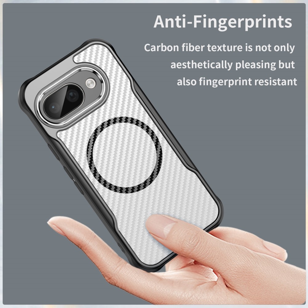 Tartós, textúrált borítás MagSafe támogatással a Google Pixel 9a készülékre - fekete