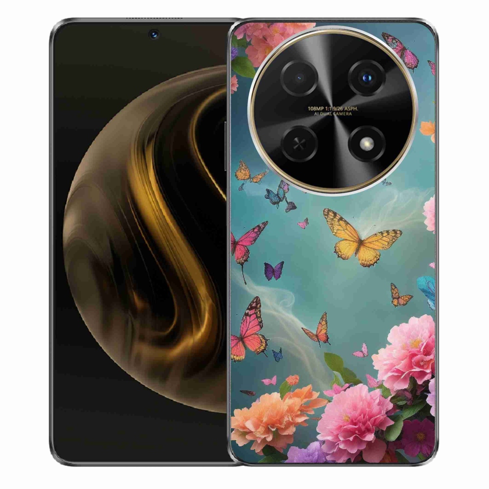 Gél borító mmCase a Huawei Nova 12i készülékhez - színes virágok és pillangók