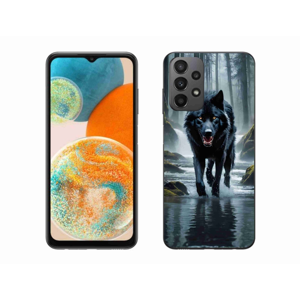 Zselés borítás mmCase Samsung Galaxy A23 4G/5G - fekete farkas