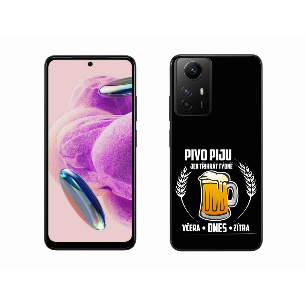 Gél borítás mmCase a Xiaomi Redmi Note 12S-hez - sör motívum fekete háttérrel
