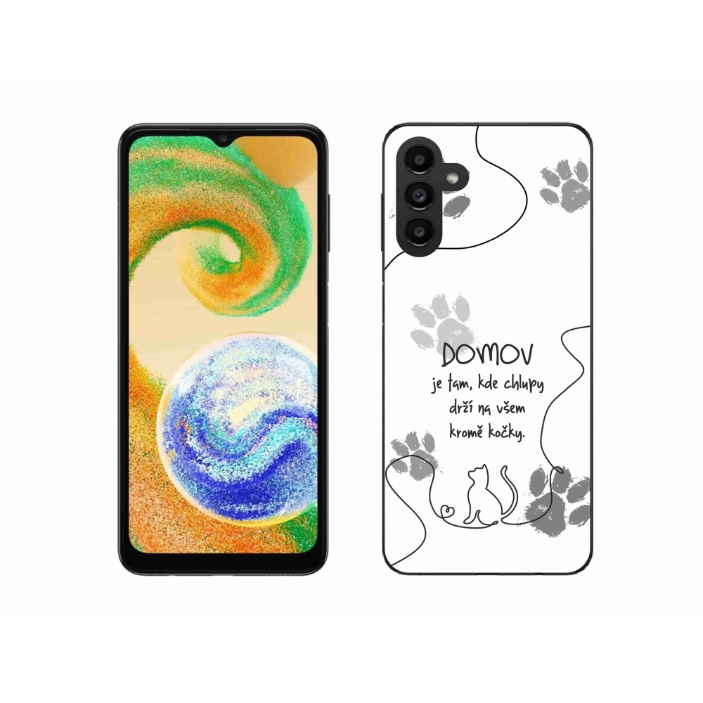 Gél borító mmCase Samsung Galaxy A04s (164.7x76.7x9.1mm) - macska motívum fehér háttérrel